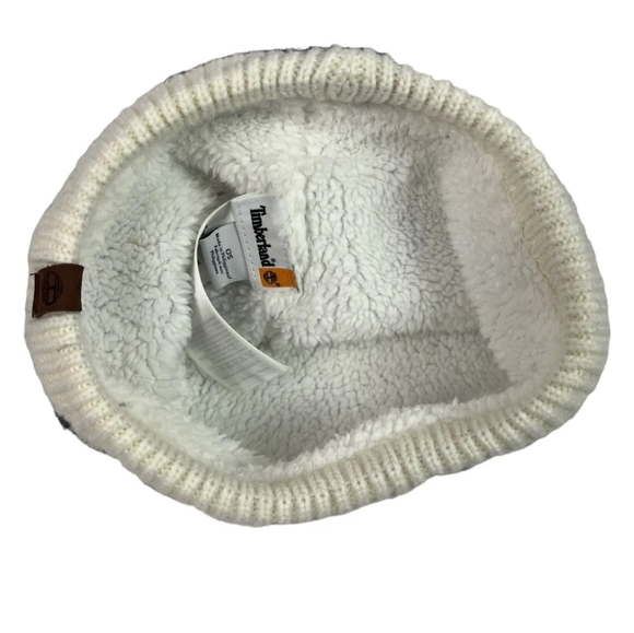 NWT Women's Timberland Knit Fair Isle Pom Pom Fleece Beanie - Picture 5 of 10